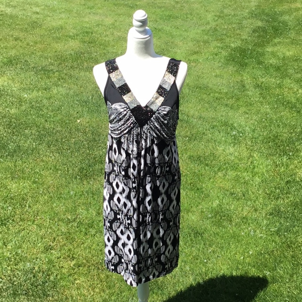 Eclectic rave black and white summer dress